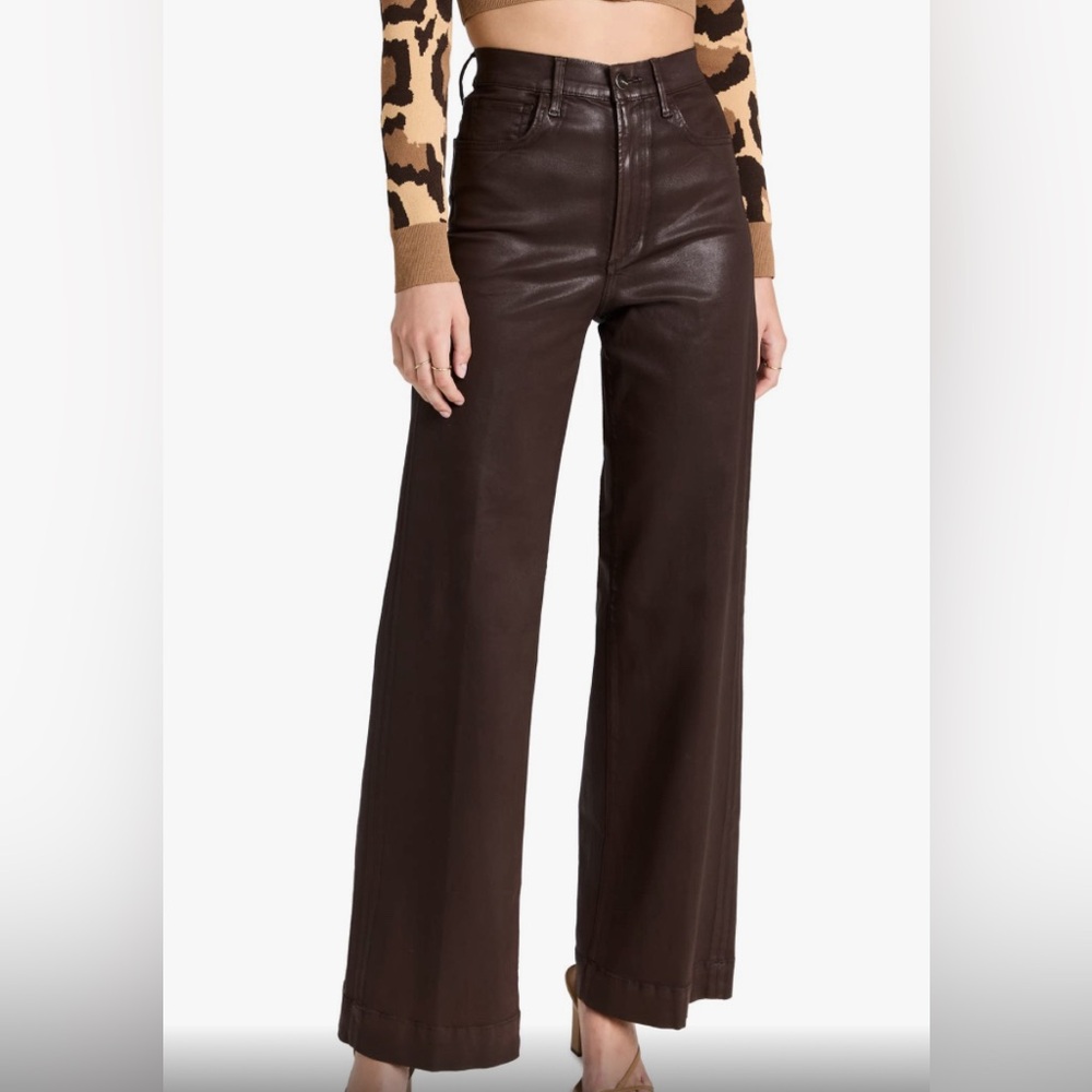 High-Waist Wide-Leg Brown Women's Jeans